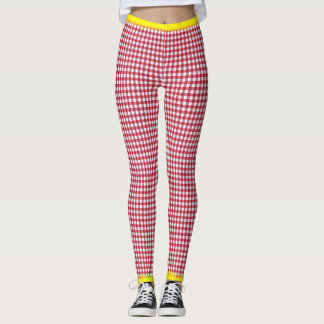Leggings Détail Gingham Happy en jaune