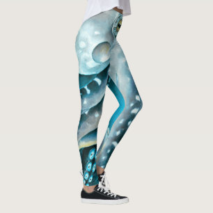 Leggings Détails de l'aquarelle bleu octopus