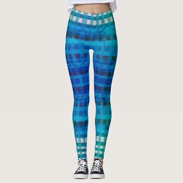 Leggings d'été Motif bleu En vichy (Devant)