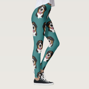 Leggings Deux Chien de Montagne Bernois à Oeil Bleu
