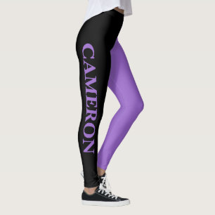 Leggings Deux couleurs tendance Nom Noir et Améthyste