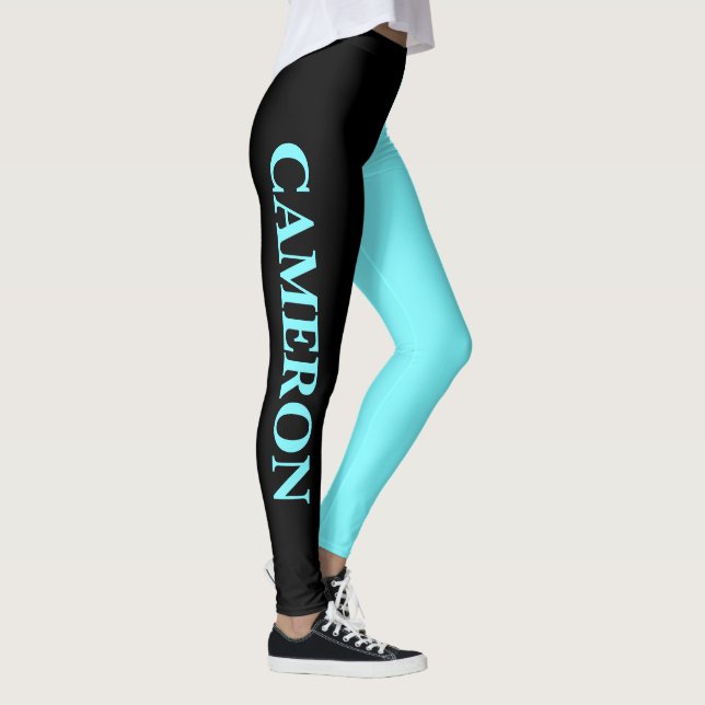 Leggings Deux couleurs tendance | Nom | Noir et bleu électr (Droite)
