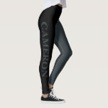 Leggings Deux couleurs tendance | Nom | Noir et Gunmetal<br><div class="desc">Deux couleurs tendance | Nom personnalisé | Leggings noirs et argentés</div>