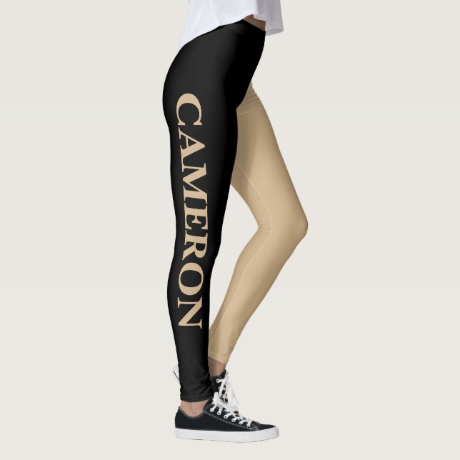 Leggings Deux couleurs tendance | Nom | Noir et Tan (Droite)