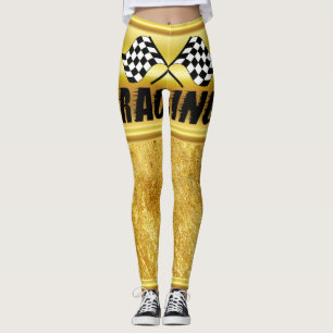 Leggings Deux drapeaux de course à damiers pour la victoire