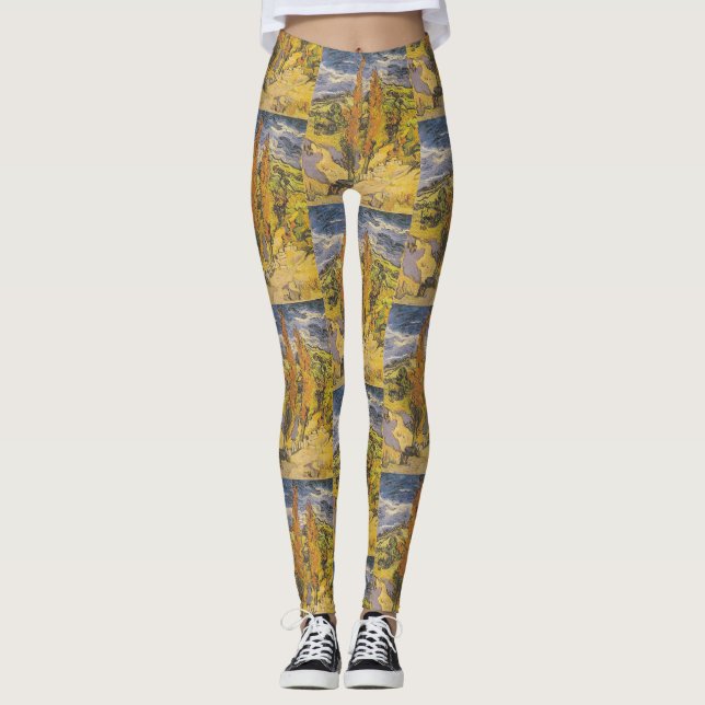 Leggings Deux peupliers dans les Alpilles par Vincent Van G (Devant)