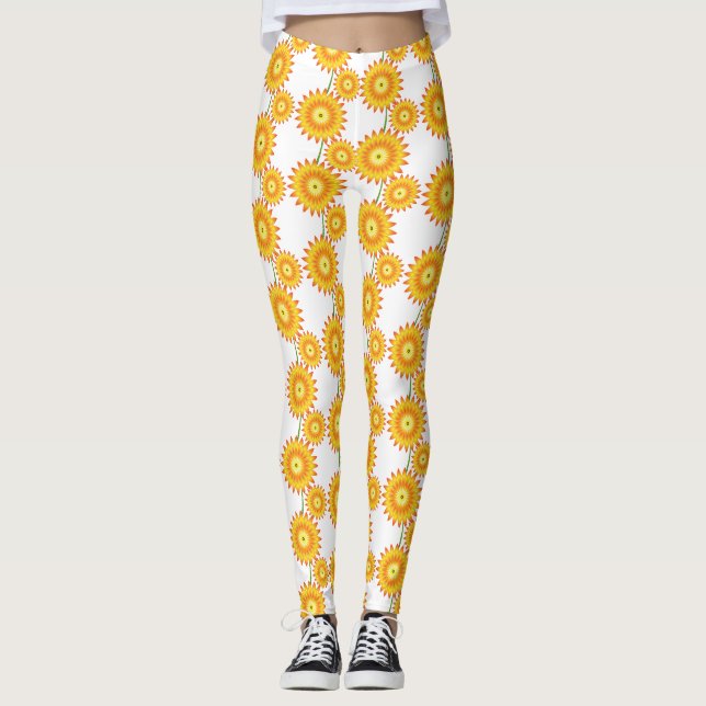 Leggings Deux Plantes de tournesol Thunder_Cove (Devant)