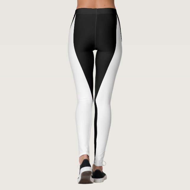 Leggings Deux Tons Forme & Courbes - Noir & Blanc (Dos)