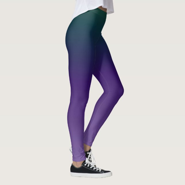Leggings Deux tons Mélange design-Tendance raisin turquoise (Droite)