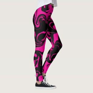 Leggings Déversement - Magenta et noir