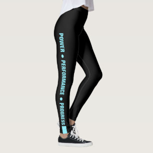 Leggings Devise de société personnalisée bleu électrique su