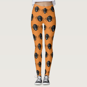 Leggings d'Halloween des araignées noires