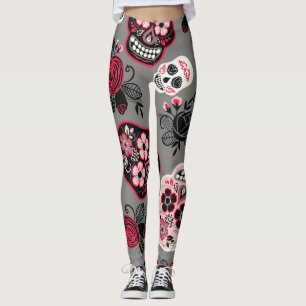 Leggings Dia de los Muertos : Motif Vintage