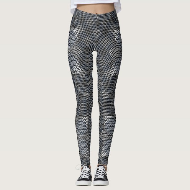 Leggings Diagonale 2tones du motif Checker.bx4x4 BLK BG (Devant)