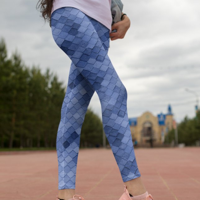 Leggings Diagonale bleue colorée (Créateur téléchargé)