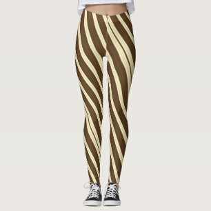 Leggings Diagonale Brown et crème