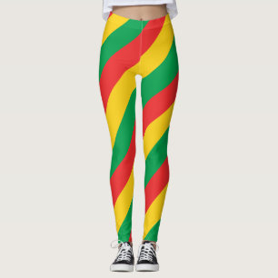 Leggings Diagonale des couleurs du drapeau national du Burk