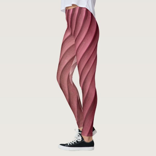 Leggings Diagonale rouge feuille (Gauche)