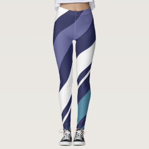 Leggings diagonaux à bandes modernes