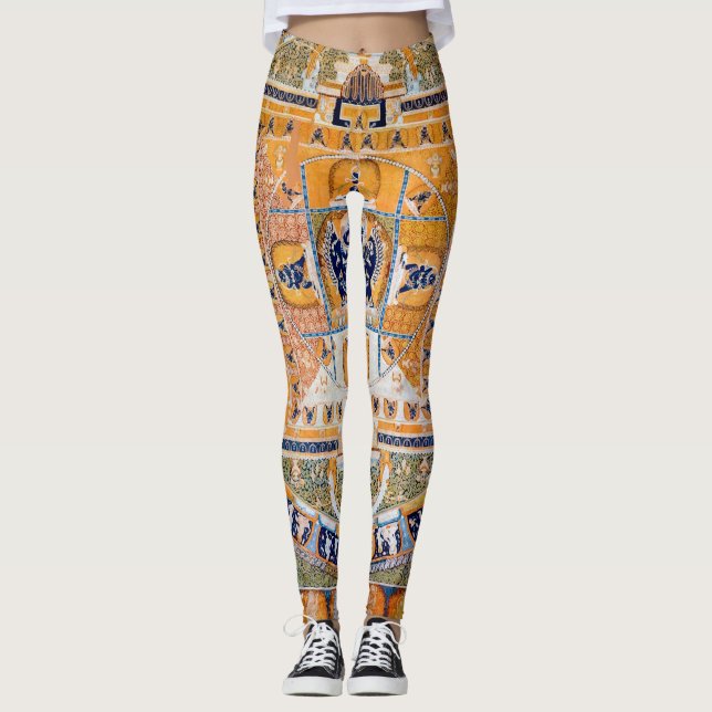 Leggings Diagramme cosmique Mandala pour la méditation (Devant)