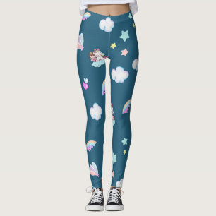 Leggings Diagramme motif de la princesse Unicorn magique
