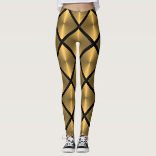 Leggings Diamant Carrelage Motif or