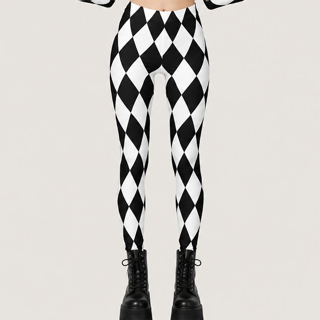 Leggings Diamant gothique de bouffon noir et blanc (Créateur téléchargé)