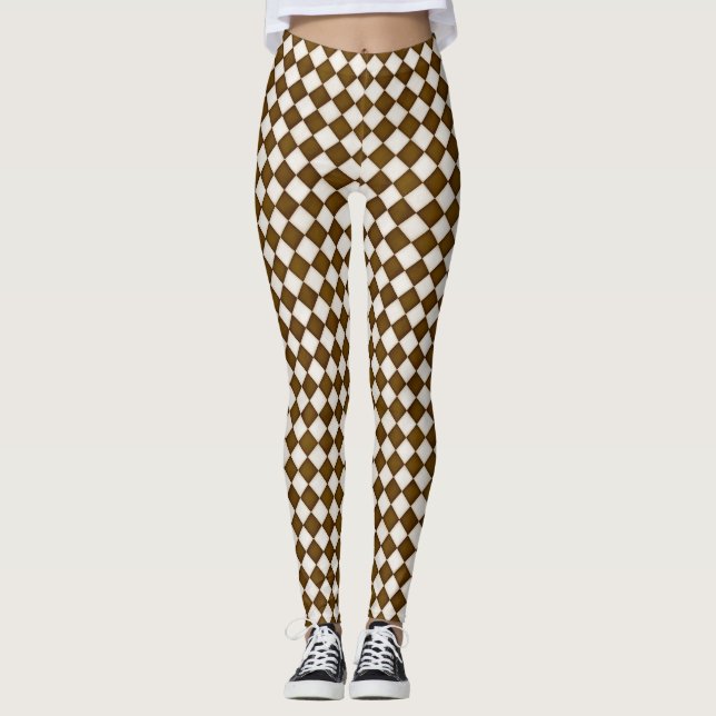 Leggings Diamants blancs Brown et anciens (Devant)