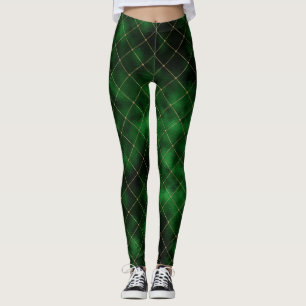 Leggings Diamants verts et or élégants