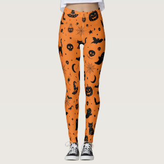 Leggings d'icônes effrayantes d'Halloween