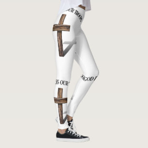 Leggings Dieu bénisse nos troupes avec croix