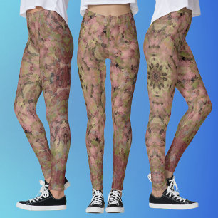 Leggings Digital Mandala rouge jaune et Brown