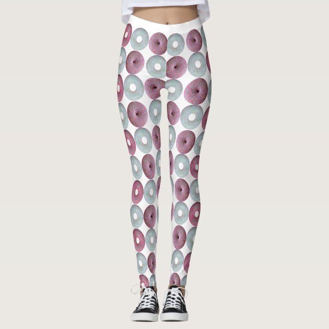 Leggings Dignes glacées blanches et roses (Devant)