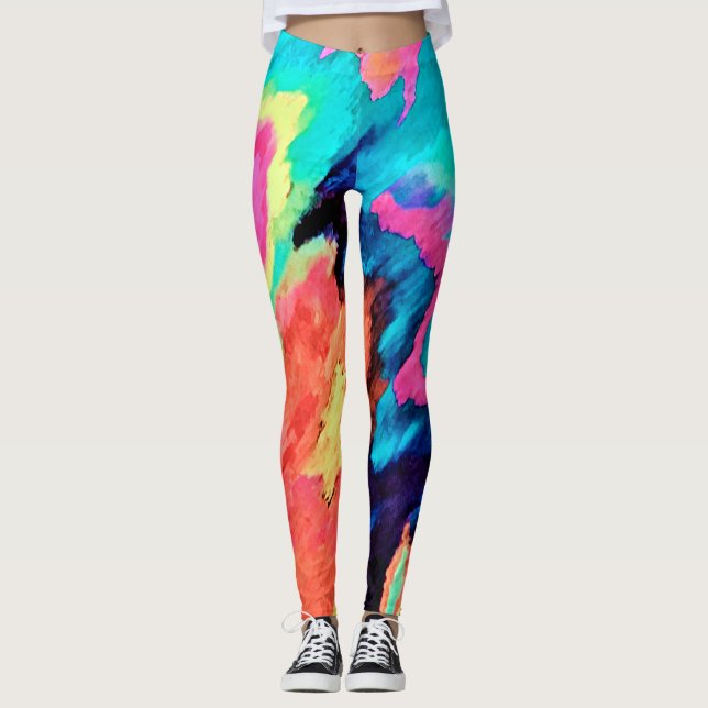 Leggings d'impression couleur Abstrait 2 couleurs (Devant)