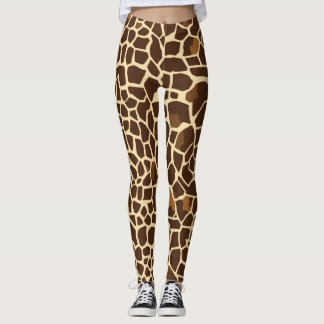 Leggings d'impression de girafe Brown
