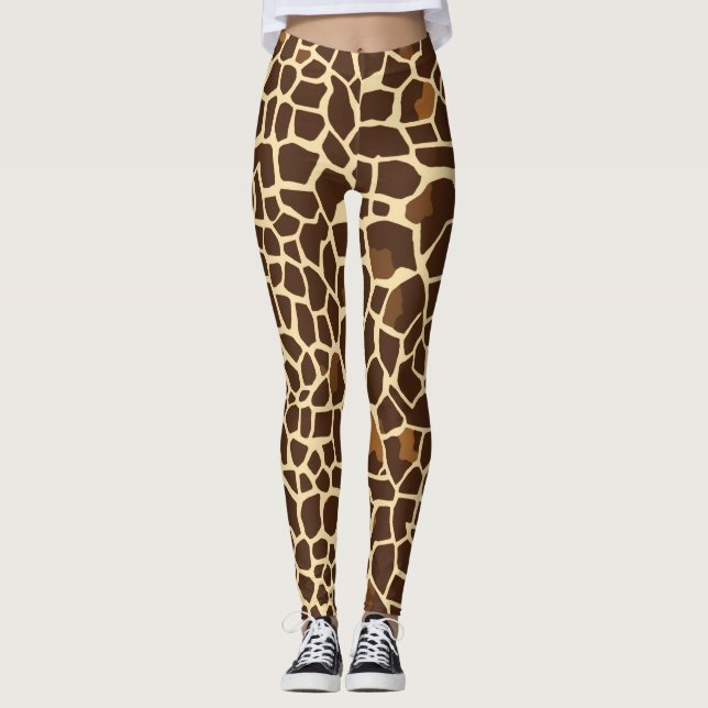 Leggings d'impression de girafe Brown (Devant)