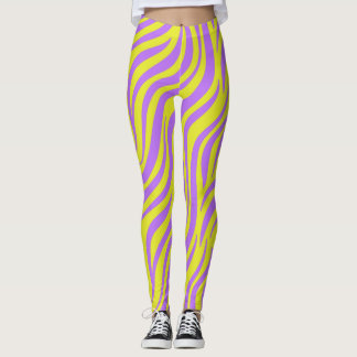 Leggings d'impression en bande de néon avec lignes