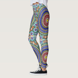 Leggings d'impression en mosaïque marocaine