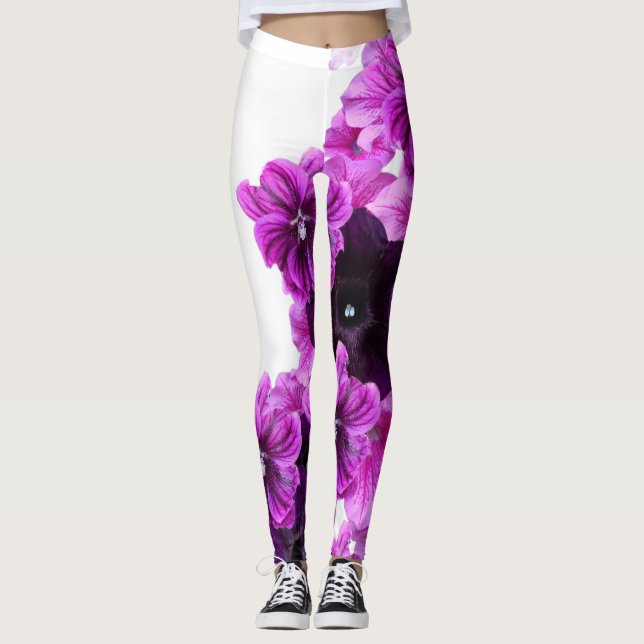 Leggings d'impression florale-Élégant et élégant (Devant)