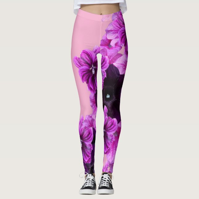 Leggings d'impression florale-Élégant et élégant (Devant)