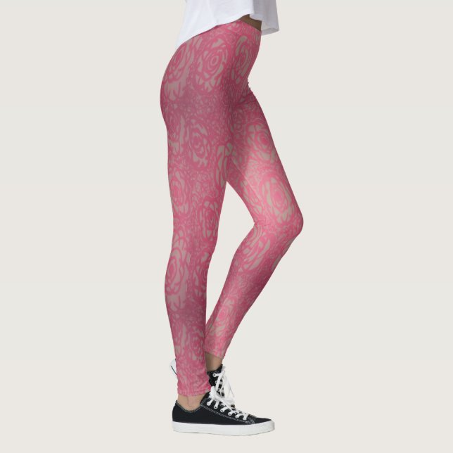 Leggings d'impression Rose rose chaud (Droite)