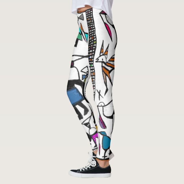 Leggings d'impression Senufo colorés (Gauche)