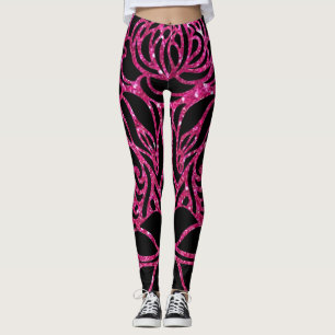 Leggings d'impression Zebra Rose Hot Funky