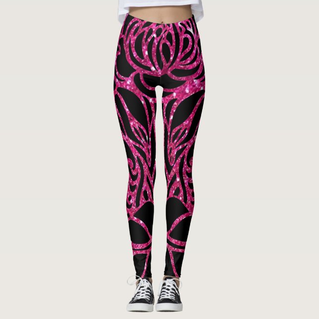 Leggings d'impression Zebra Rose Hot Funky (Devant)