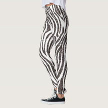 Leggings d'impression Zèbre noir et blanc