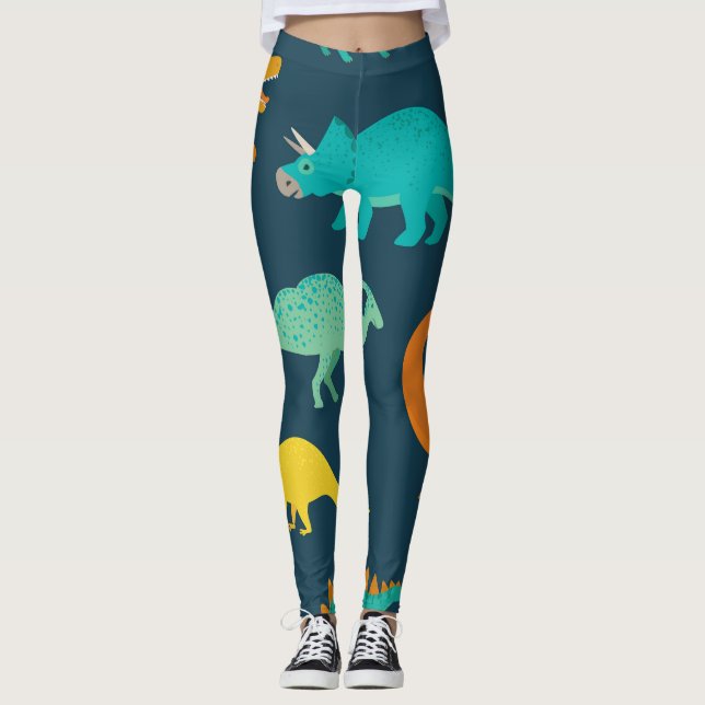 Leggings Dinosaur Adventure : Papier peint de la crèche pou (Devant)
