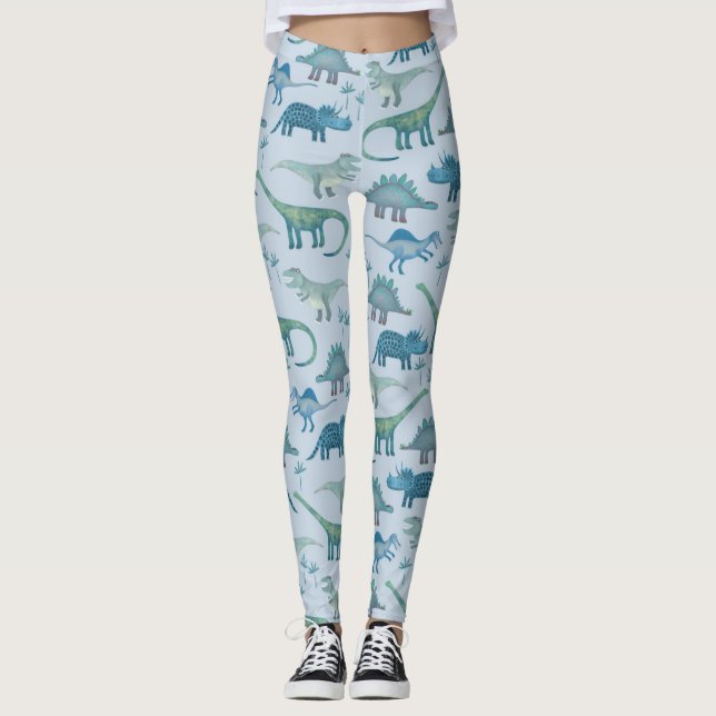 Leggings Dinosaur Motif bleu (Devant)