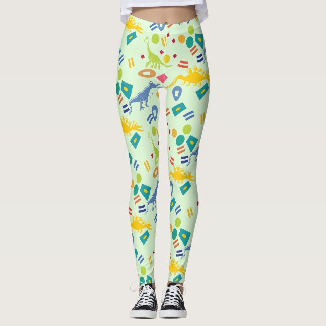 Leggings Dinosaure motif Abstrait coloré (Devant)