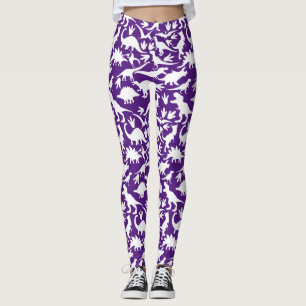 Leggings Dinosaures motif 01 w. BG pourpre