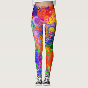 Leggings Disco Ball Electricity Fluid Art